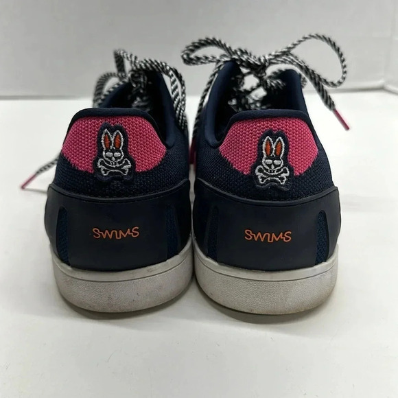 Psycho Bunny X SWIMS The Breeze Tennis Knit Sneakers Shoes Navy Blue Men Size 11 main image 7